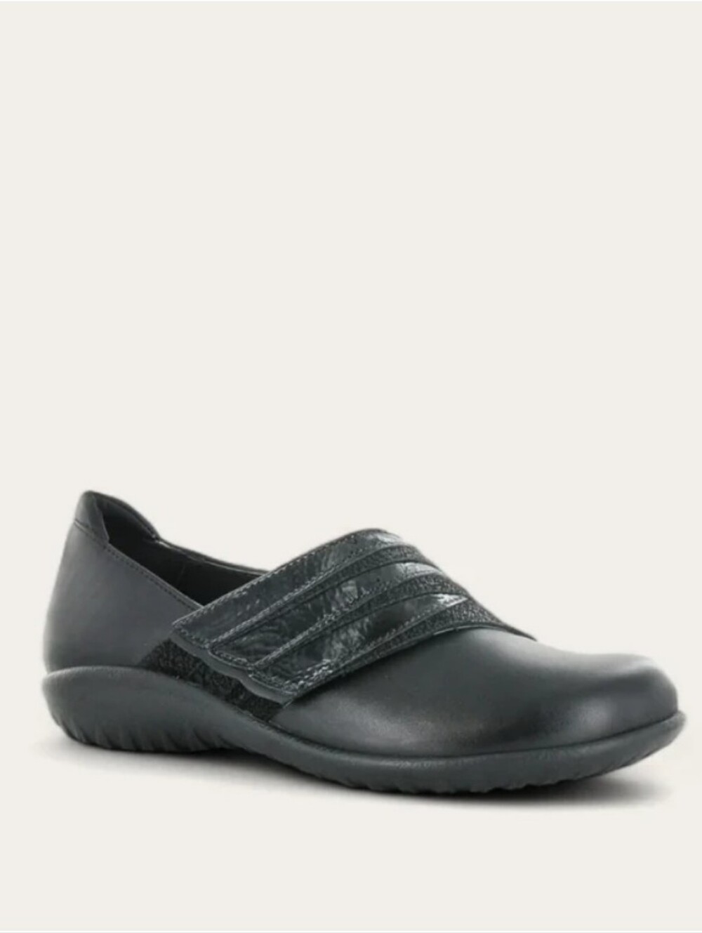 Naot RAPOKA Black Raven Crinkle Leather Casual APMA Slip-On Loafer Shoes 38 L7
